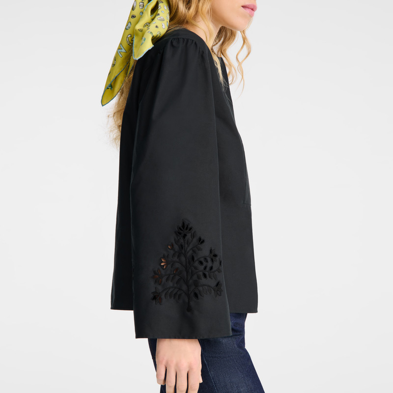 Blusa Longchamp Blouse Mujer Negras | LC-HJJI3953