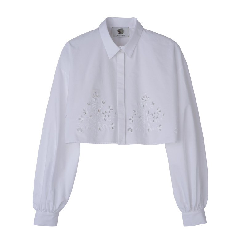 Blusa Longchamp Shirt Mujer Blancas | LC-WLQX5860
