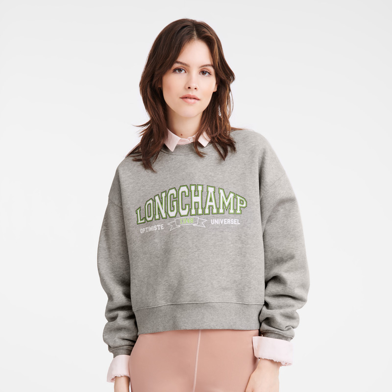 Blusa Longchamp Sweatshirt Mujer Gris | LC-KEJL5751
