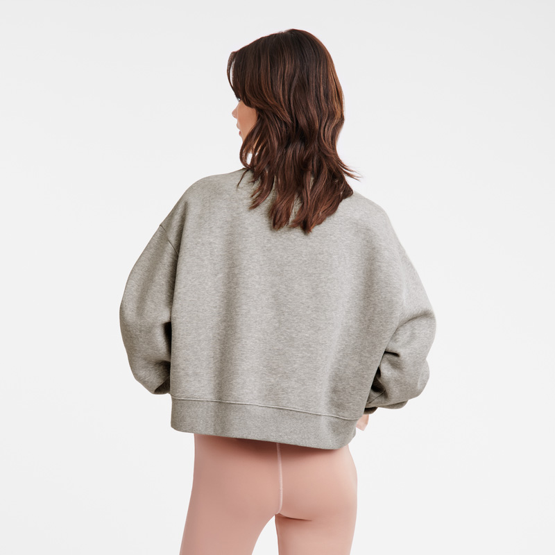 Blusa Longchamp Sweatshirt Mujer Gris | LC-KEJL5751