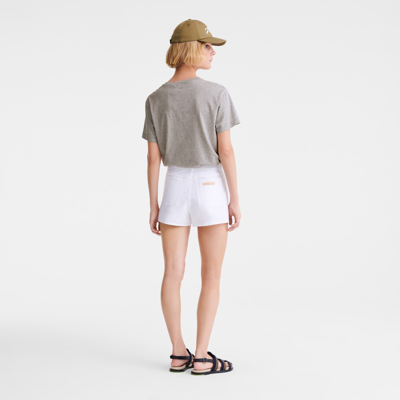 Blusa Longchamp T-shirt Mujer Gris | LC-MQLU9605