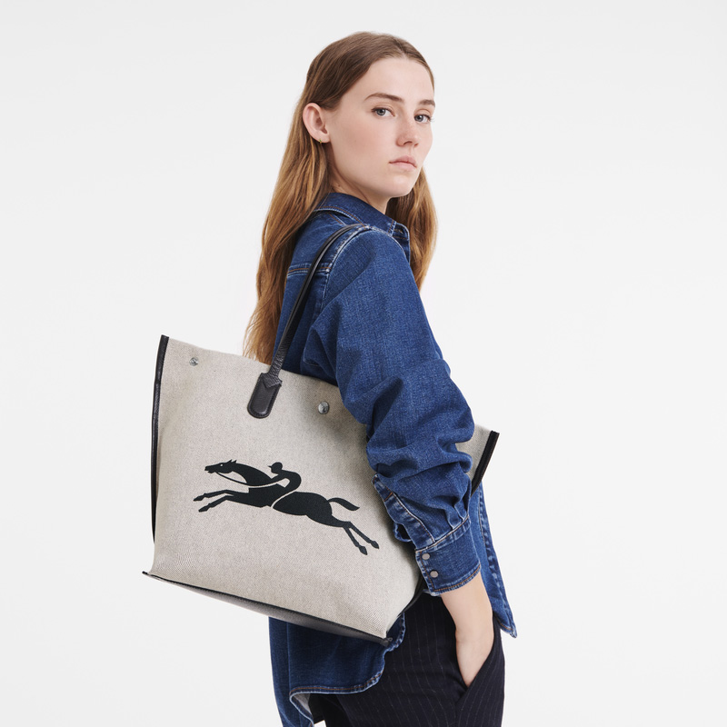 Bolsa De Hombro Longchamp Essential L Tote bag Mujer Ecru | LC-TAHQ2783