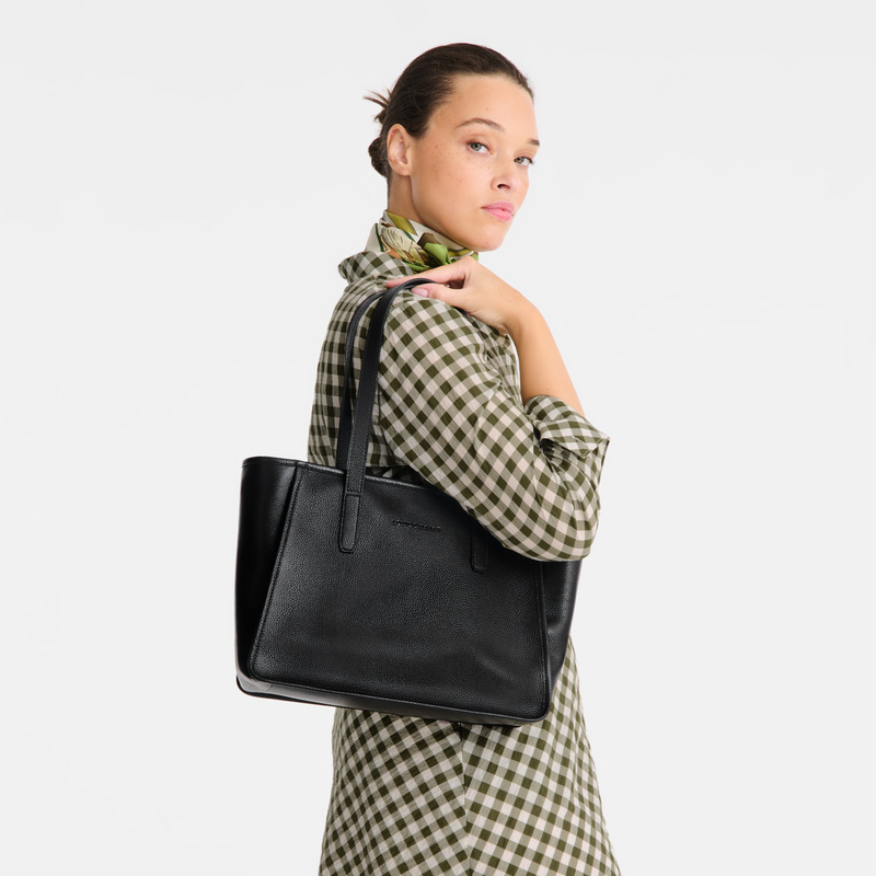 Bolsa De Hombro Longchamp Le Foulonné L Tote bag Mujer Negras | LC-YAPS3075