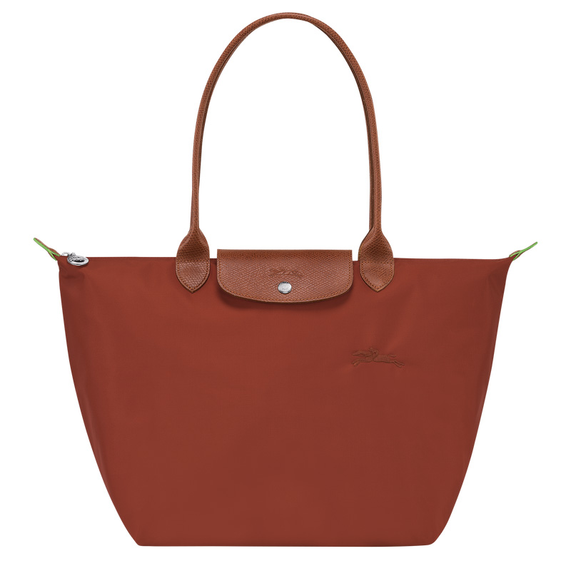 Bolsa De Hombro Longchamp Le Pliage Green L Tote bag Mujer Chestnut | LC-QMFG4438
