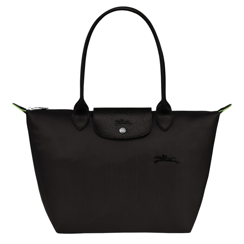 Bolsa De Hombro Longchamp Le Pliage Green M Tote bag Mujer Negras | LC-LWWM9721