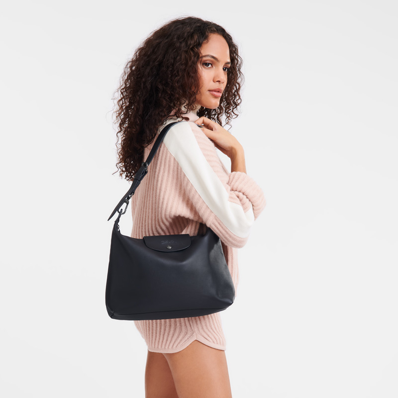 Bolsa De Hombro Longchamp Le Pliage Xtra M Hobo bag Mujer Negras | LC-NAHL4766