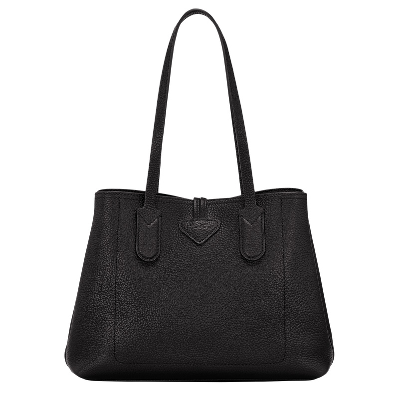 Bolsa De Hombro Longchamp Le Roseau Essential M Tote bag Mujer Negras | LC-FOZK3342