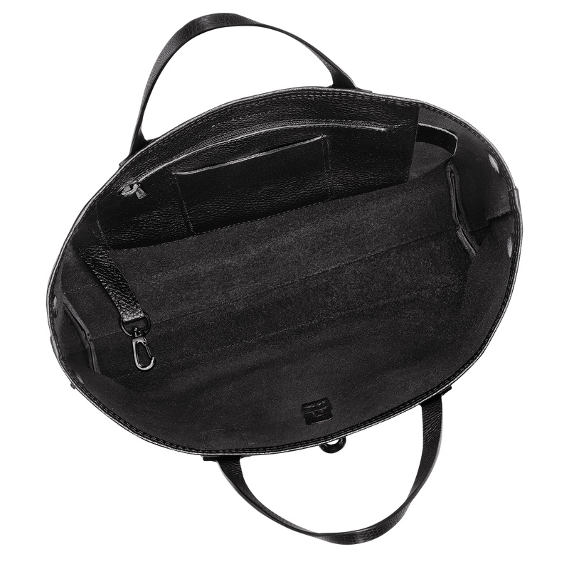 Bolsa De Hombro Longchamp Le Roseau Essential M Tote bag Mujer Negras | LC-FOZK3342