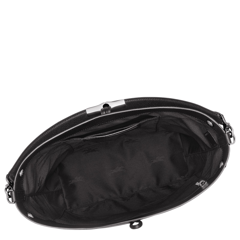 Bolsa De Hombro Longchamp Le Roseau M Shoulder bag Mujer Negras | LC-JQNE2863