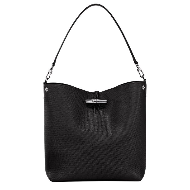 Bolsa De Hombro Longchamp Le Roseau M Shoulder bag Mujer Negras | LC-JQNE2863