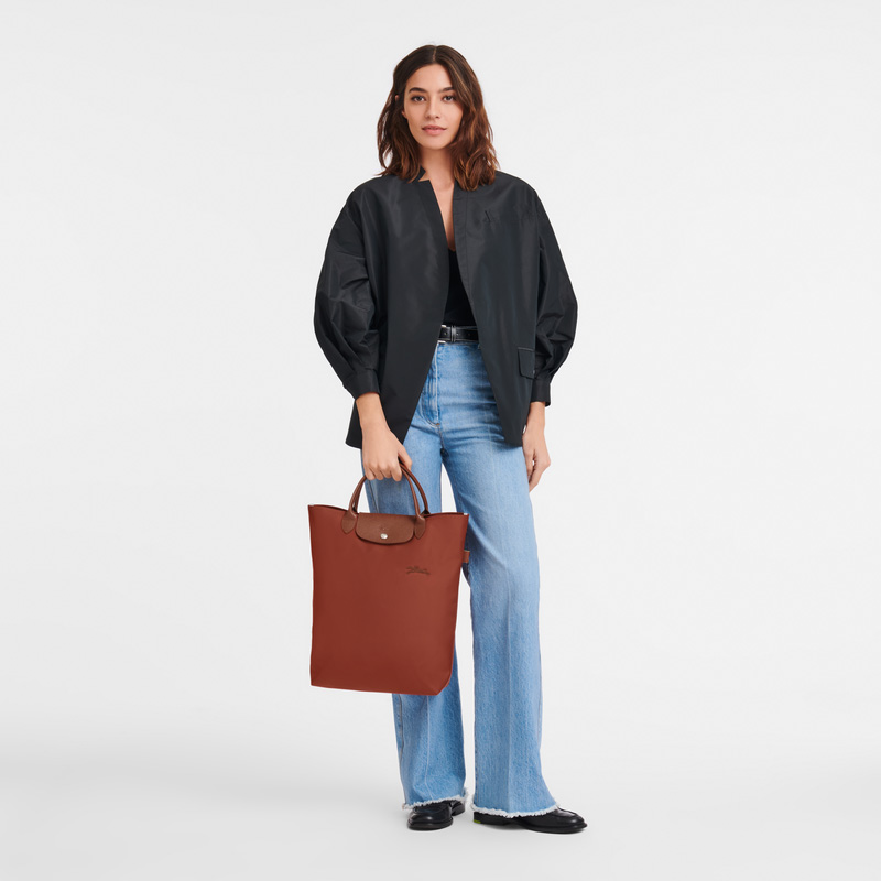 Bolsa de Mano Longchamp Le Pliage Green M Tote bag Mujer Chestnut | LC-DITZ9071