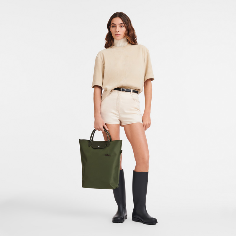 Bolsa de Mano Longchamp Le Pliage Green M Tote bag Hombre Forest | LC-WSGB9839