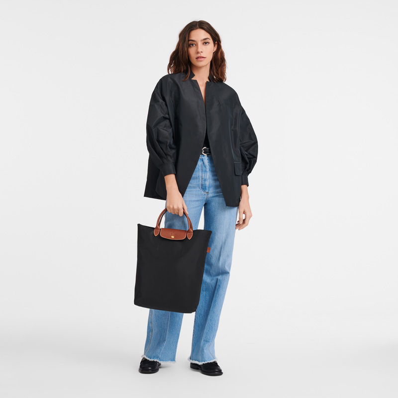 Bolsa de Mano Longchamp Le Pliage Original M Tote bag Mujer Negras | LC-DWCV7599