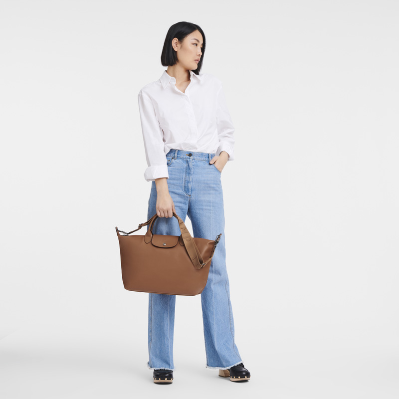 Bolsa de Mano Longchamp Le Pliage Xtra L Handbag Hombre Cognac | LC-MHSP5731