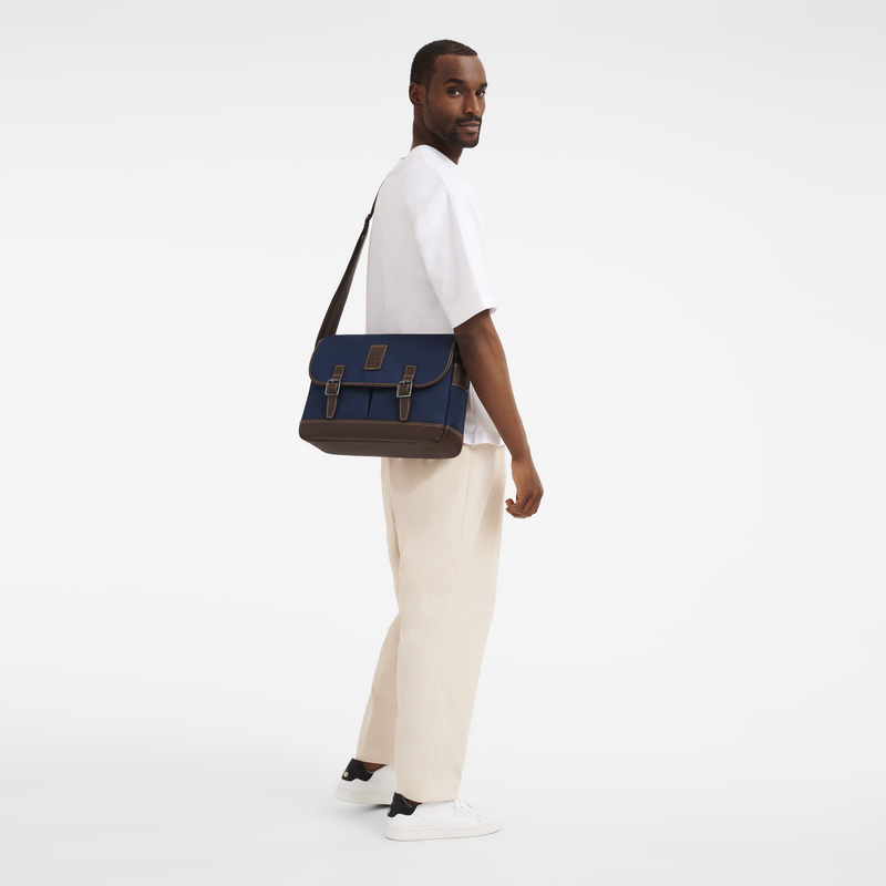 Bolsas Hombro Longchamp Boxford L Crossbody bag Hombre Azules | LC-FRNF7232