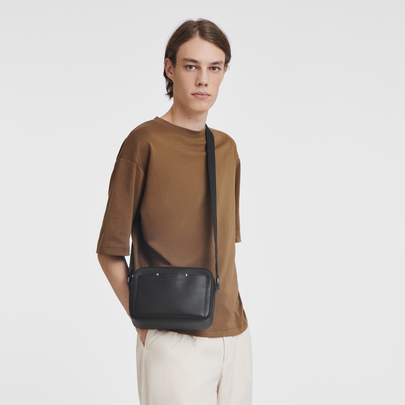 Bolsas Hombro Longchamp sur Seine Camera bag Hombre Negras | LC-QRRF0758