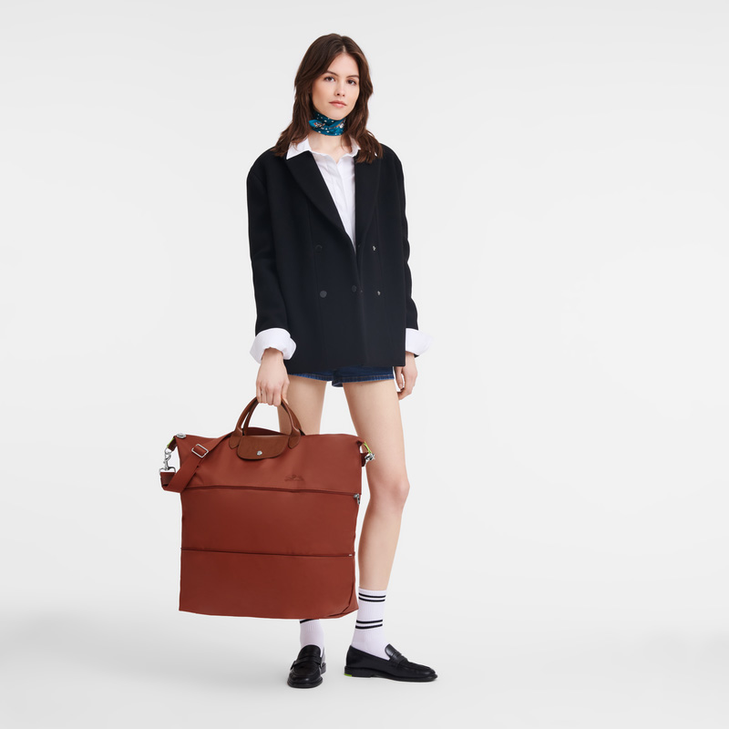 Bolsas de Viaje Longchamp Le Pliage Green Travel bag expandable Hombre Chestnut | LC-YTWJ2223