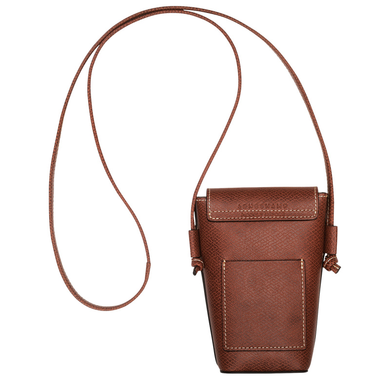 Bolso Pequeño Longchamp Épure Phone case with leather lace Hombre Marrones | LC-GJQJ1494