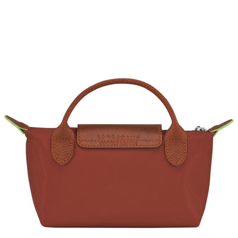 Bolso Pequeño Longchamp Le Pliage Green Pouch with handle Mujer Chestnut | LC-OAOX3146