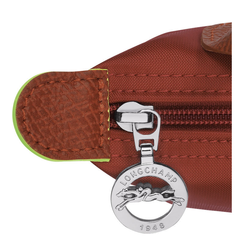 Bolso Pequeño Longchamp Le Pliage Green Pouch with handle Mujer Chestnut | LC-OAOX3146