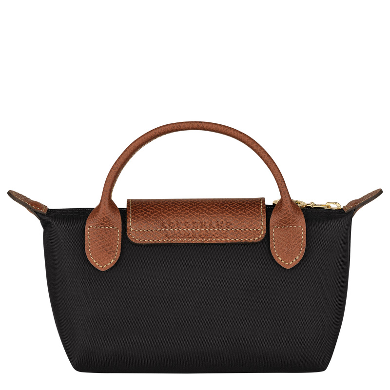 Bolso Pequeño Longchamp Le Pliage Original Pouch with handle Mujer Negras | LC-XXWH9392