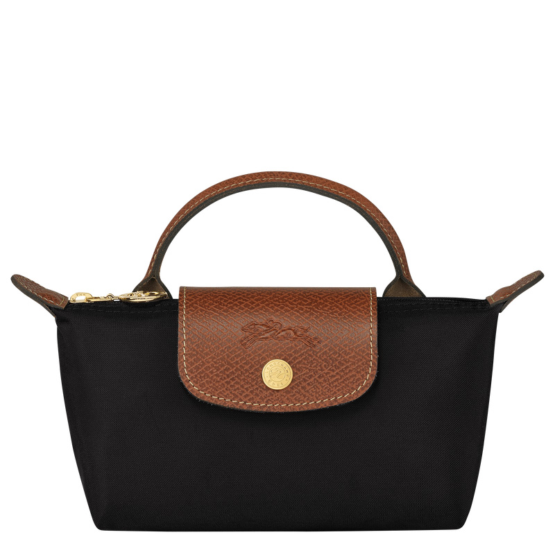 Bolso Pequeño Longchamp Le Pliage Original Pouch with handle Mujer Negras | LC-XXWH9392