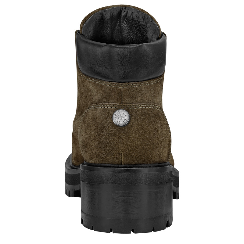 Botas Longchamp La Baroudeuse Low Boots Mujer Verde Oliva | LC-GKBU3776