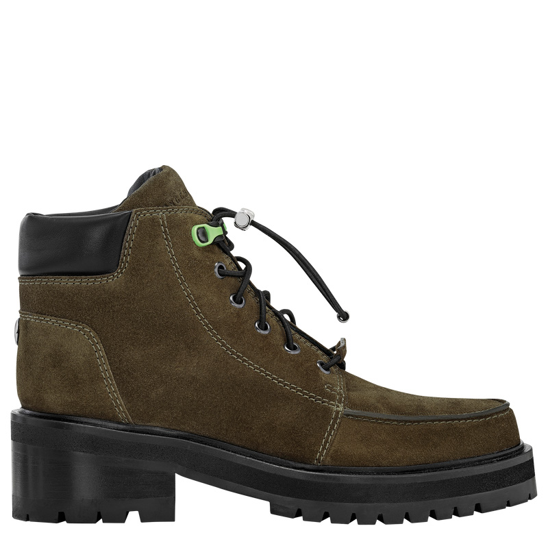 Botas Longchamp La Baroudeuse Low Boots Mujer Verde Oliva | LC-GKBU3776