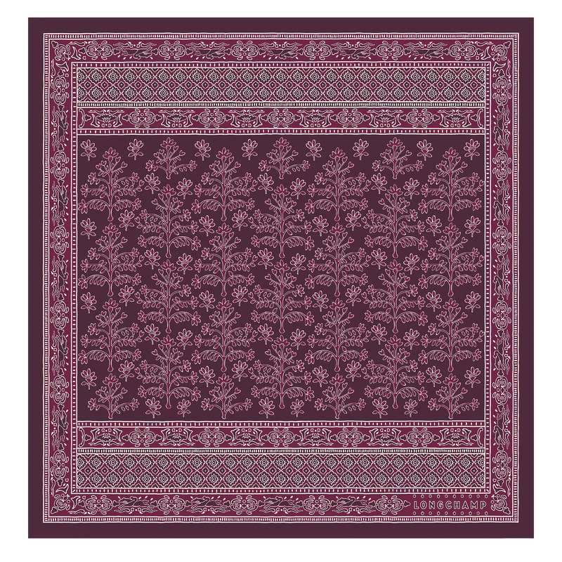Bufandas Longchamp Tree of Life Silk scarf 50 Mujer Eggplant | LC-CBUS7119