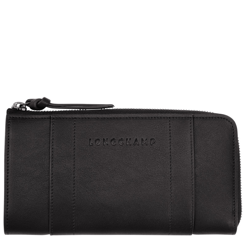 Carteras Longchamp 3D Zip around wallet Hombre Negras | LC-UKAC9688