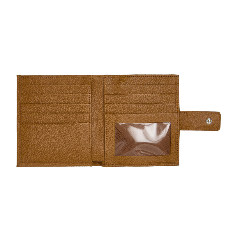 Carteras Longchamp Le Foulonné Compact wallet Mujer Walnut | LC-NGYH7141