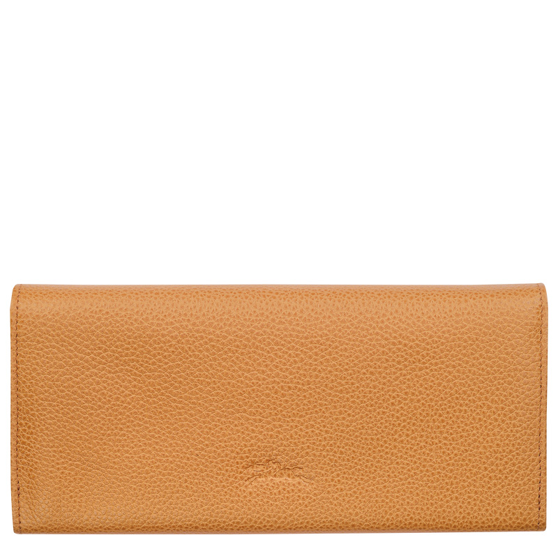 Carteras Longchamp Le Foulonné Continental wallet Mujer Walnut | LC-VWGY7388