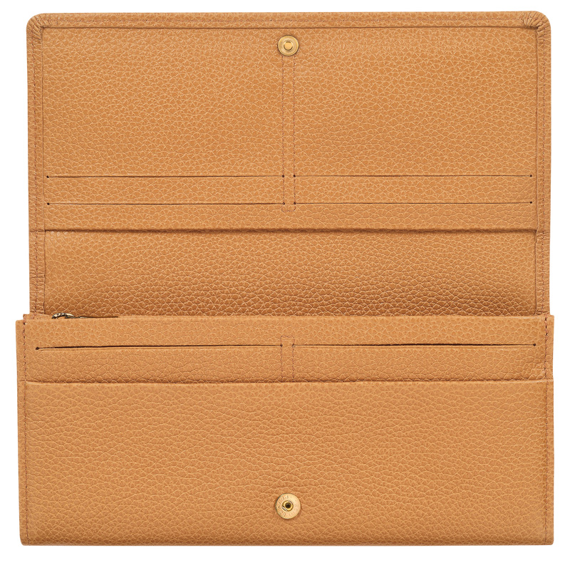 Carteras Longchamp Le Foulonné Continental wallet Mujer Walnut | LC-VWGY7388