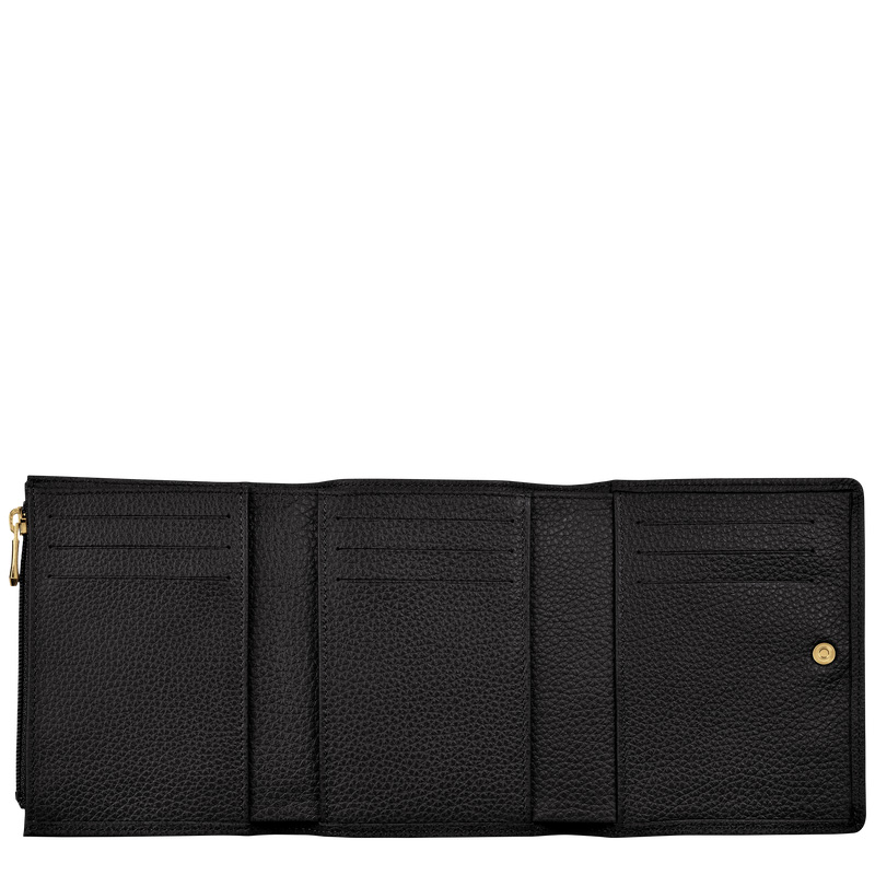 Carteras Longchamp Le Foulonné Wallet Hombre Negras | LC-QBGI7471
