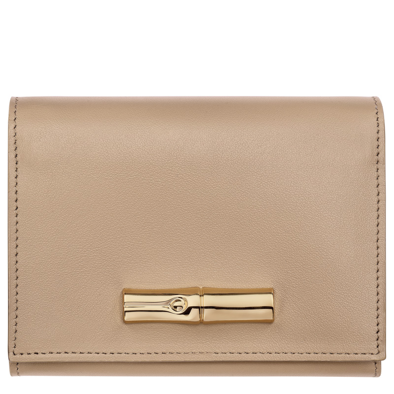Carteras Longchamp Le Roseau Compact wallet Mujer Root | LC-AICF0333