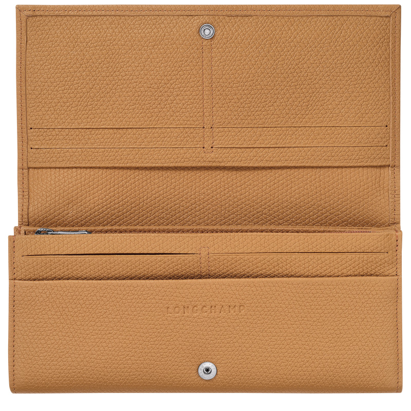 Carteras Longchamp Le Roseau Flap wallet Mujer Walnut | LC-WCIL5189