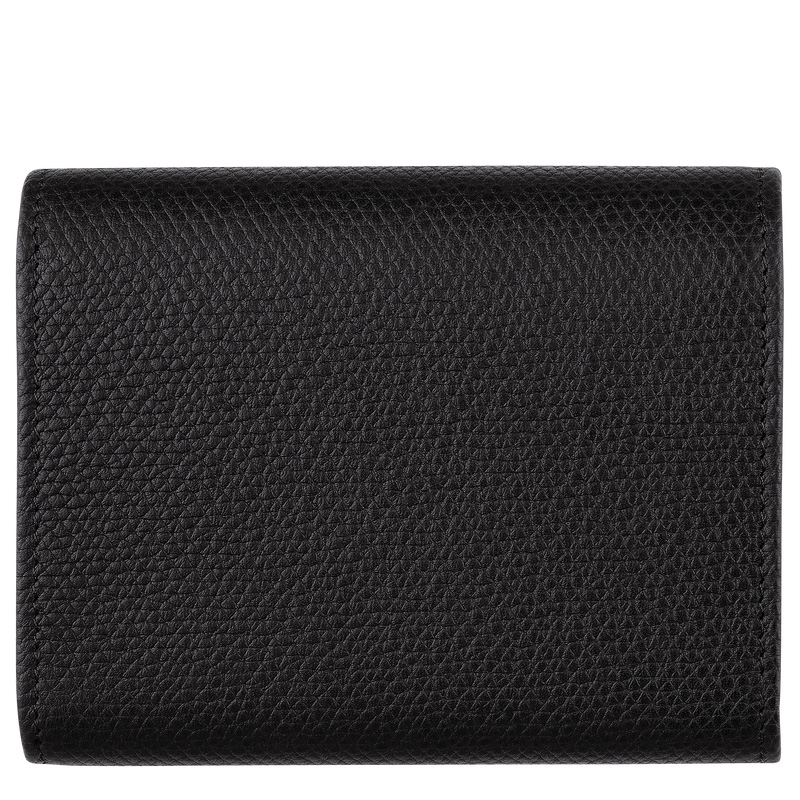 Carteras Longchamp Le Roseau Wallet Mujer Negras | LC-PKTI3224