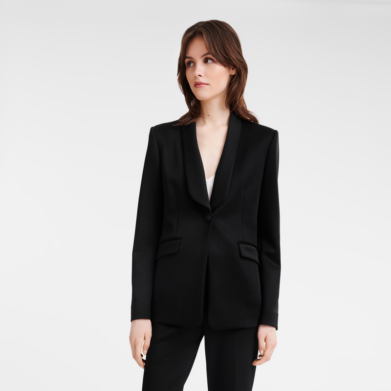 Chaquetas Longchamp Fitted jacket Mujer Negras | LC-ZEHK0230