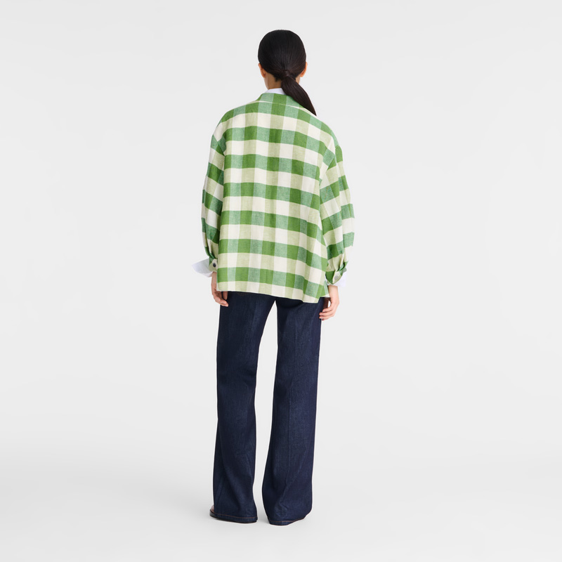 Chaquetas Longchamp Kimono jacket Mujer Verde | LC-FFVZ4222