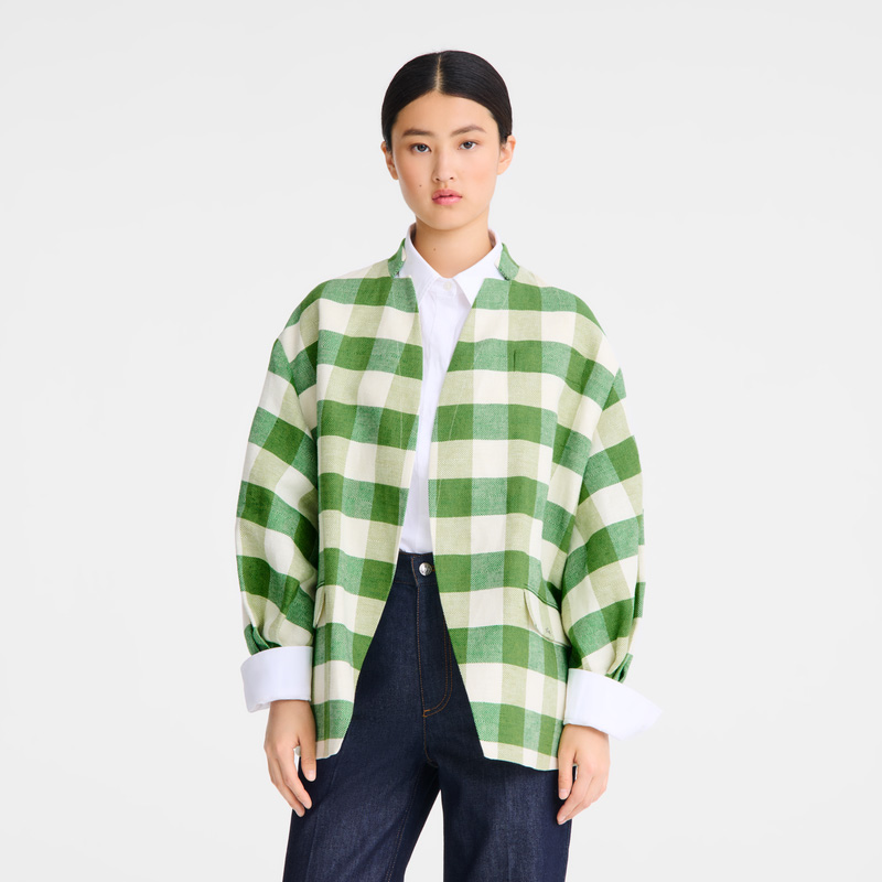 Chaquetas Longchamp Kimono jacket Mujer Verde | LC-FFVZ4222