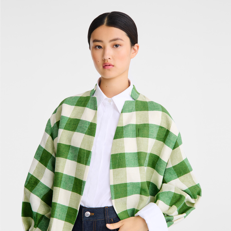 Chaquetas Longchamp Kimono jacket Mujer Verde | LC-FFVZ4222