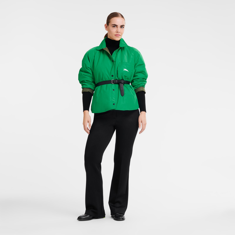 Chaquetas Longchamp Padded blouson Mujer Khaki/Green | LC-VOPN3172
