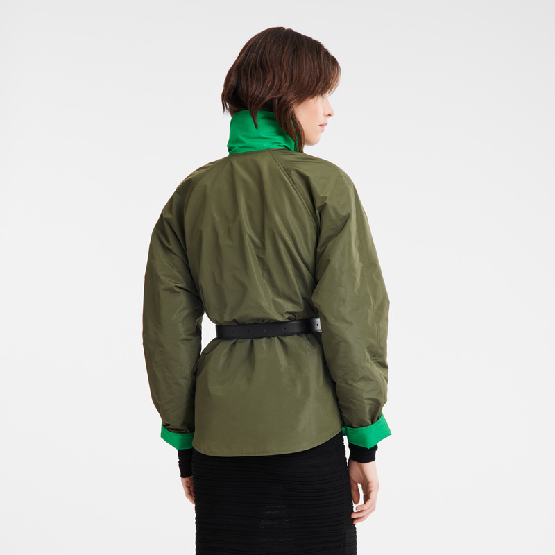 Chaquetas Longchamp Padded blouson Mujer Khaki/Green | LC-VOPN3172