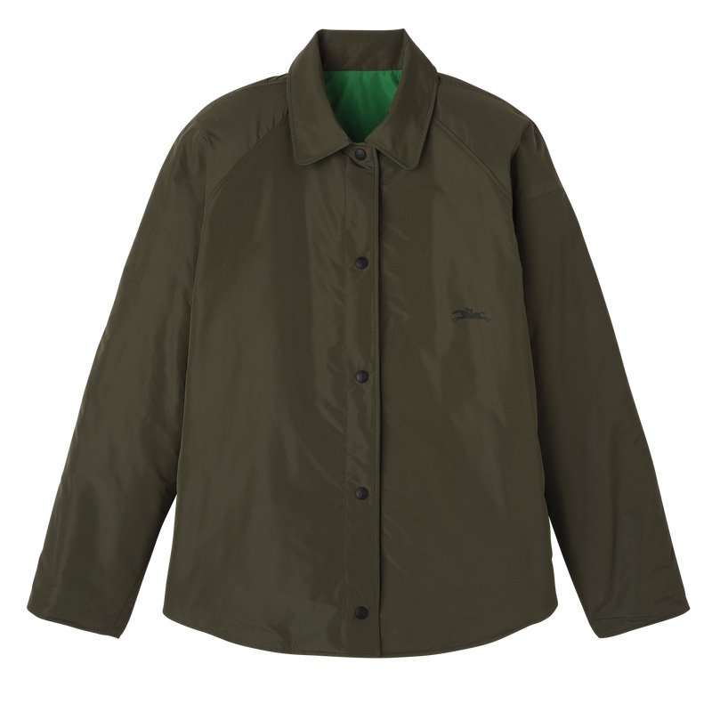 Chaquetas Longchamp Padded blouson Mujer Khaki/Green | LC-VOPN3172