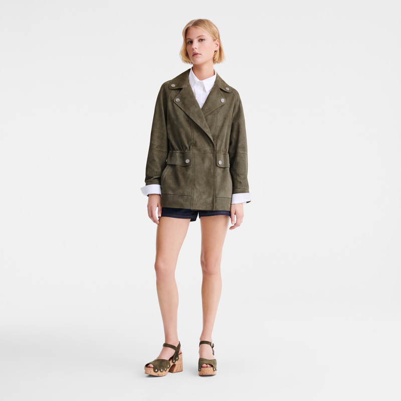Chaquetas Longchamp Safari jacket Mujer Kaki | LC-KIDI7196