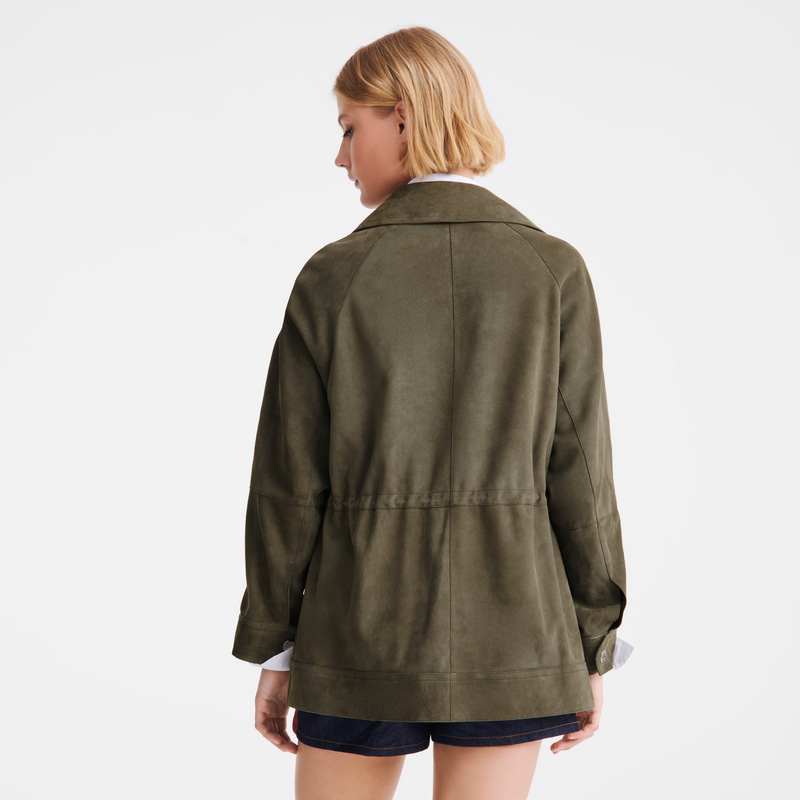 Chaquetas Longchamp Safari jacket Mujer Kaki | LC-KIDI7196