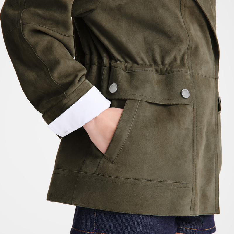 Chaquetas Longchamp Safari jacket Mujer Kaki | LC-KIDI7196