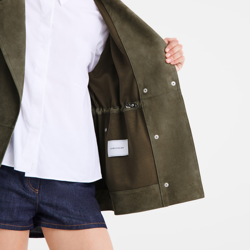 Chaquetas Longchamp Safari jacket Mujer Kaki | LC-KIDI7196