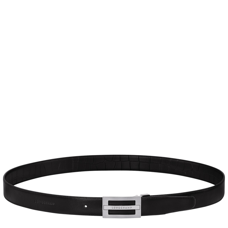 Cinturones Longchamp Delta Box Men's belt Hombre Negras | LC-QGGI4089