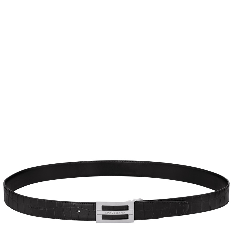 Cinturones Longchamp Delta Box Men's belt Hombre Negras | LC-QGGI4089